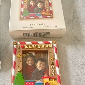 new y2k Boxed "I Love Grandpa" Vintage Hallmark Keepsake Christmas frame